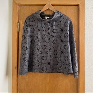 DYLAN • Metallic Silver/Gray Cape Poncho - Size M